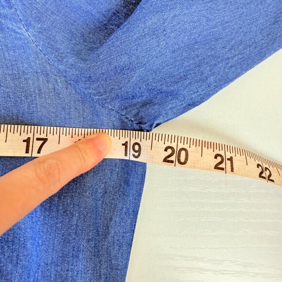 NWT J.Jill Denim Camdenwash Button-Front Soft Breathable Shirt Dress | XS Petite - Picture 12 of 12